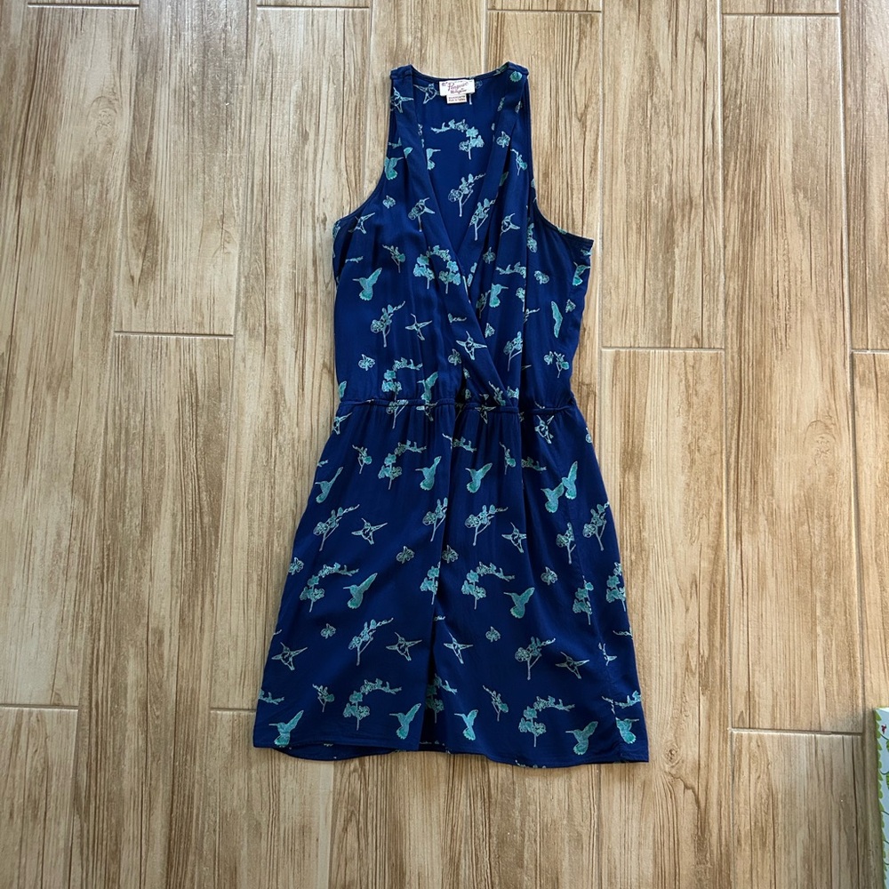 Original Penguin blue teal sleeveless v-neck dress Size XS EUC